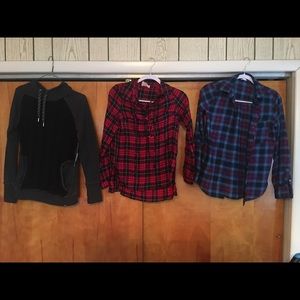 Women’s Small Flannels and hoodie